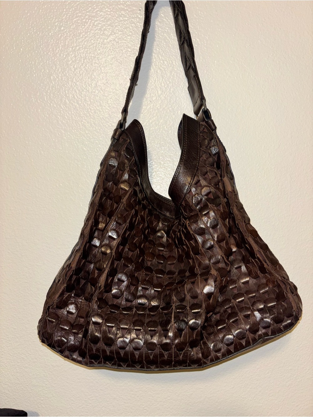 Limited edition Woven Leather Hobo Bag - Dark Brown - Picture 7 of 7